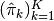 (\hat{\pi}_k)_{k=1}^K