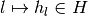 l \mapsto h_l \in
H