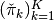 (\check{\pi}_k)_{k=1}^K