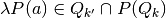 \lambda P(a) \in Q_{k'} \cap P(Q_k)