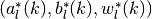 (a_{l}^{\ast}(k), b_{l}^{\ast}(k), w_{l}^{\ast}(k))