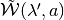 \tilde{\mathcal{W}}(\lambda',a)
